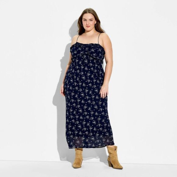 Wild Fable - Women's Sleeveless Maxi Empire Waist Dress - Wild  Navy Blue - Picture 2 of 3